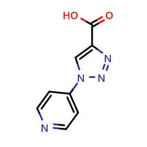 Chemical structure of 1-(pyridin-4-yl)-1H-1,2,3-triazole-4-carboxylic acid , CAS 933692-38-7, AChemBlock AD245540