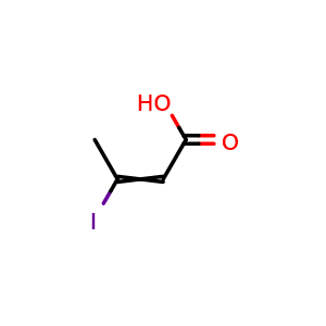 Chemical structure of 3-Iodo-2-butenoic acid , CAS 89033-14-7, AChemBlock AD245541
