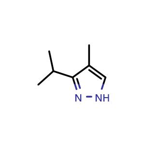 Chemical structure of 4-methyl-3-(propan-2-yl)-1H-pyrazole , CAS 305860-75-7, AChemBlock AD245549
