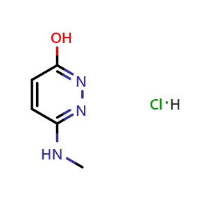Chemical structure of 6-(methylamino)pyridazin-3-ol hydrochloride , CAS 2568131-18-8, AChemBlock AD245552