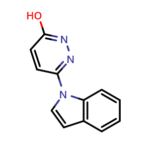 Chemical structure of 6-(1H-indol-1-yl)pyridazin-3-ol , CAS 109890-29-1, AChemBlock AD245559