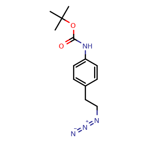 Chemical structure of tert-Butyl N-[4-(2-azidoethyl)phenyl]carbamate , CAS 522602-05-7, AChemBlock AD245572