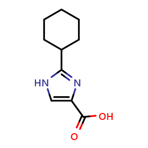 Chemical structure of 2-Cyclohexyl-1H-imidazole-4-carboxylic acid , CAS 794495-36-6, AChemBlock AD245593