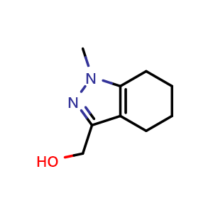 Chemical structure of (1-methyl-4,5,6,7-tetrahydro-1H-indazol-3-yl)methanol , CAS 82071-65-6, AChemBlock AD245600