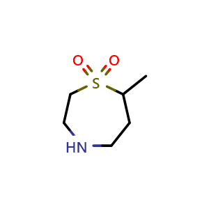 Chemical structure of 7-methyl-1lambda6,4-thiazepane-1,1-dione , CAS 1535314-44-3, AChemBlock AD245612