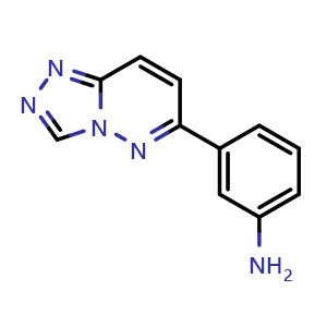 Chemical structure of 3-{[1,2,4]triazolo[4,3-b]pyridazin-6-yl}aniline , CAS 66548-77-4, AChemBlock AD245630