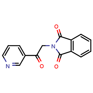 Chemical structure of 2-[2-oxo-2-(pyridin-3-yl)ethyl]-2,3-dihydro-1H-isoindole-1,3-dione , CAS 800402-00-0, AChemBlock AD245634