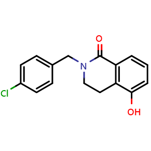 Chemical structure of 2-(4-chlorobenzyl)-5-hydroxy-3,4-dihydroisoquinolin-1(2H)-one , CAS 1105196-16-4, AChemBlock AD245641