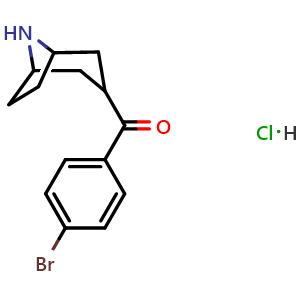 Chemical structure of 3-(4-bromobenzoyl)-8-azabicyclo[3.2.1]octane hydrochloride , CAS 1864063-51-3, AChemBlock AD245649