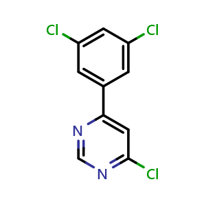 Chemical structure of 4-chloro-6-(3,5-dichlorophenyl)pyrimidine , CAS 954220-72-5, AChemBlock AD245672
