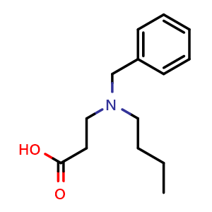 Chemical structure of 3-(benzyl(butyl)amino)propanoic acid , CAS 216587-41-6, AChemBlock AD245689