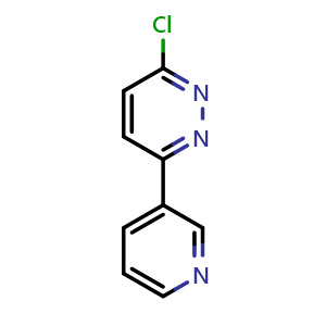 Chemical structure of 3-chloro-6-pyridin-3-ylpyridazine , CAS 78784-66-4, AChemBlock AD245702