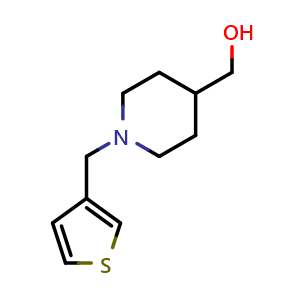 Chemical structure of {1-[(thiophen-3-yl)methyl]piperidin-4-yl}methanol , CAS 1249314-74-6, AChemBlock AD245721