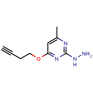 4-(but-3-yn-1-yloxy)-2-hydrazinyl-6-methylpyrimidine