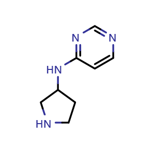 Chemical structure of N-(pyrrolidin-3-yl)pyrimidin-4-amine , CAS 1249172-01-7, AChemBlock AD245736