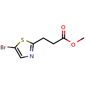 Chemical structure of Methyl 3-(5-bromothiazol-2-yl)propanoate , CAS 1823924-12-4, AChemBlock AD245738