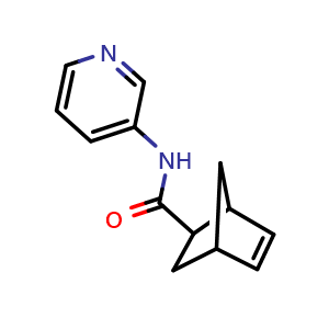 Chemical structure of N-(pyridin-3-yl)bicyclo[2.2.1]hept-5-ene-2-carboxamide , CAS 1790559-41-9, AChemBlock AD245767