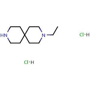 Chemical structure of 3-ethyl-3,9-diazaspiro[5.5]undecane dihydrochloride , AChemBlock AD245770