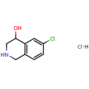 Chemical structure of 6-chloro-1,2,3,4-tetrahydroisoquinolin-4-ol hydrochloride , AChemBlock AD245776