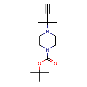 Chemical structure of Tert-butyl 4-(2-methylbut-3-yn-2-yl)piperazine-1-carboxylate , CAS 147539-53-5, AChemBlock AD245795
