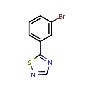 Chemical structure of 5-(3-Bromophenyl)-1,2,4-thiadiazole , CAS 2319845-60-6, AChemBlock AD245800