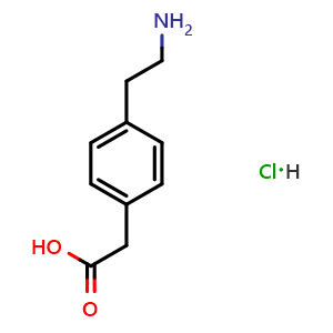 Chemical structure of 2-(4-(2-aminoethyl)phenyl)acetic acid hydrochloride , CAS 37563-54-5, AChemBlock AD245812