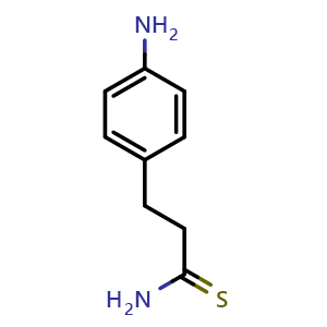 Chemical structure of 3-(4-aminophenyl)propanethioamide , CAS 1555852-28-2, AChemBlock AD245815