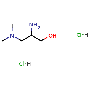 Chemical structure of 2-amino-3-(dimethylamino)propan-1-ol dihydrochloride , CAS 1803602-18-7, AChemBlock AD245822