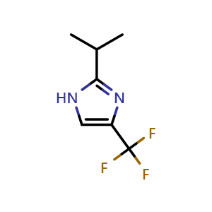 Chemical structure of 2-(propan-2-yl)-4-(trifluoromethyl)-1H-imidazole , CAS 33468-89-2, AChemBlock AD245833