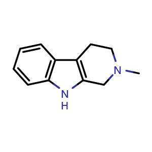 Chemical structure of 2-methyl-1H,2H,3H,4H,9H-pyrido[3,4-b]indole , CAS 13100-00-0, AChemBlock AD245834