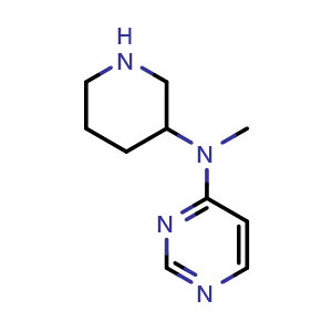 Chemical structure of N-methyl-N-(piperidin-3-yl)pyrimidin-4-amine , CAS 1339228-95-3, AChemBlock AD245844