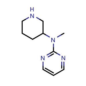 Chemical structure of N-methyl-N-(piperidin-3-yl)pyrimidin-2-amine , CAS 1342875-96-0, AChemBlock AD245855