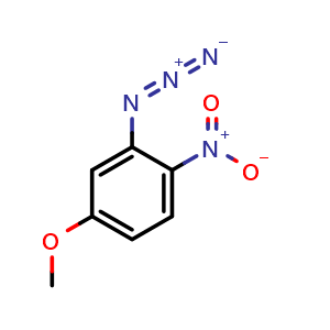 Chemical structure of 2-azido-4-methoxy-1-nitrobenzene , CAS 104503-84-6, AChemBlock AD245877