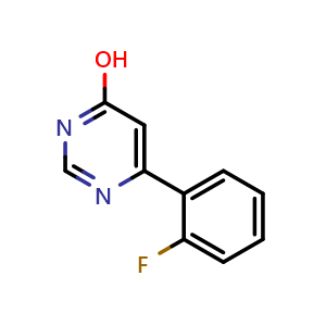 Chemical structure of 6-(2-fluorophenyl)pyrimidin-4-ol , CAS 1159820-22-0, AChemBlock AD245883
