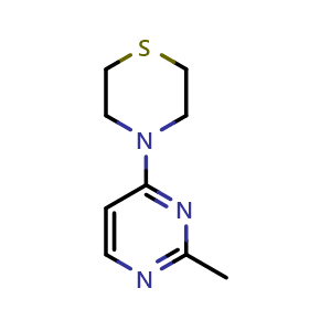 Chemical structure of 4-(2-methylpyrimidin-4-yl)thiomorpholine , CAS 1872824-80-0, AChemBlock AD245895