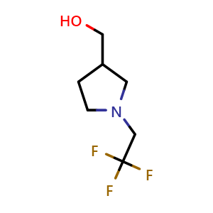 Chemical structure of [1-(2,2,2-trifluoroethyl)pyrrolidin-3-yl]methanol , CAS 1248367-21-6, AChemBlock AD245901