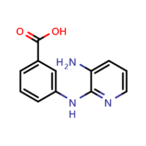 Chemical structure of 3-((3-aminopyridin-2-yl)amino)benzoic acid , CAS 1986908-79-5, AChemBlock AD245911