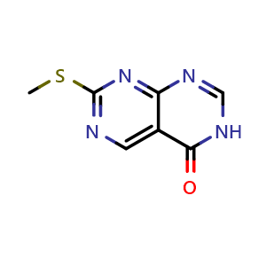 Chemical structure of 7-(methylsulfanyl)-3H,4H-pyrimido[4,5-d][1,3]diazin-4-one , CAS 91996-86-0, AChemBlock AD245912