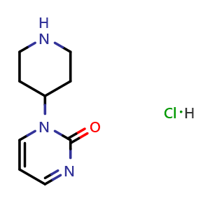 Chemical structure of bis(1-(piperidin-4-yl)-1,2-dihydropyrimidin-2-one) trihydrochloride , CAS 2816913-74-1, AChemBlock AD245923