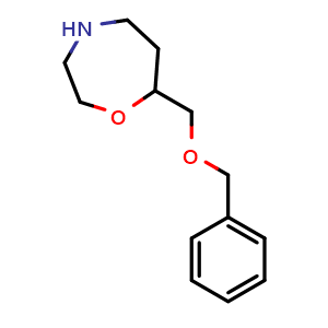Chemical structure of 7-((benzyloxy)methyl)-1,4-oxazepane , CAS 1926190-22-8, AChemBlock AD245929