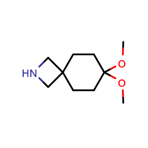 Chemical structure of 7,7-dimethoxy-2-azaspiro[3.5]nonane , CAS 2504204-13-9, AChemBlock AD245943