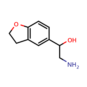 Chemical structure of 2-amino-1-(2,3-dihydro-1-benzofuran-5-yl)ethanol , CAS 1157607-13-0, AChemBlock AD245959