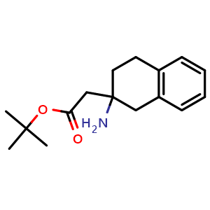 Chemical structure of tert-Butyl 2-(2-amino-1,2,3,4-tetrahydronaphthalen-2-yl)acetate , CAS 2639455-18-6, AChemBlock AD245961