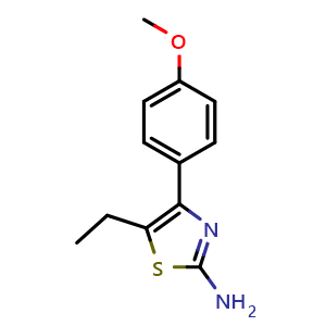 Chemical structure of 5-Ethyl-4-(4-methoxyphenyl)-2-thiazolamine , CAS 493028-20-9, AChemBlock AD245967