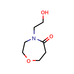 Chemical structure of 4-(2-hydroxyethyl)-1,4-oxazepan-5-one , CAS 1861004-73-0, AChemBlock AD245969