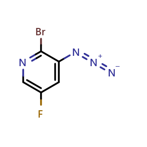 Chemical structure of 3-azido-2-bromo-5-fluoropyridine , CAS 2839139-37-4, AChemBlock AD245973