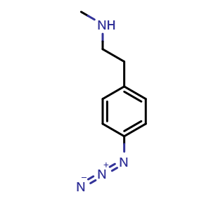 Chemical structure of [2-(4-azidophenyl)ethyl](methyl)amine , CAS 251317-86-9, AChemBlock AD245975