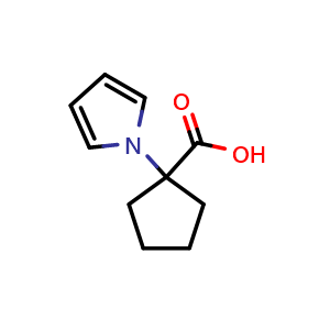 Chemical structure of 1-(1H-pyrrol-1-yl)cyclopentane-1-carboxylic acid , CAS 1251102-81-4, AChemBlock AD245998
