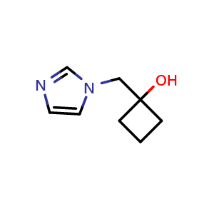 Chemical structure of 1-[(1H-imidazol-1-yl)methyl]cyclobutan-1-ol , CAS 2098500-96-8, AChemBlock AD246025