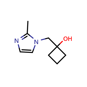 Chemical structure of 1-[(2-methyl-1H-imidazol-1-yl)methyl]cyclobutan-1-ol , CAS 2126177-14-6, AChemBlock AD246027